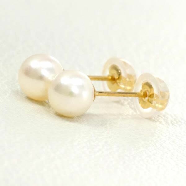 K18 18金 YG イエローゴールド ピアス パール 総重量約0.4g ジュエリー 中古