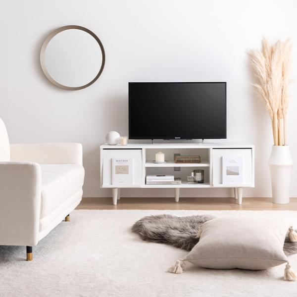 テレビ台 ローボード ラック 棚 おしゃれ 木目 ナチュラルモダン フラップ扉 幅110cm