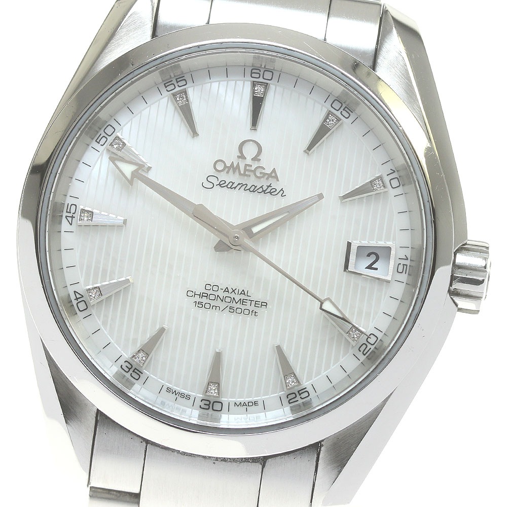 オメガ OMEGA 231.10.39.21.55.001 シーマスター アクアテラ コーアクシャル デイト 11Pダイヤ 自動巻き メンズ 保証書付き_847373【中古】