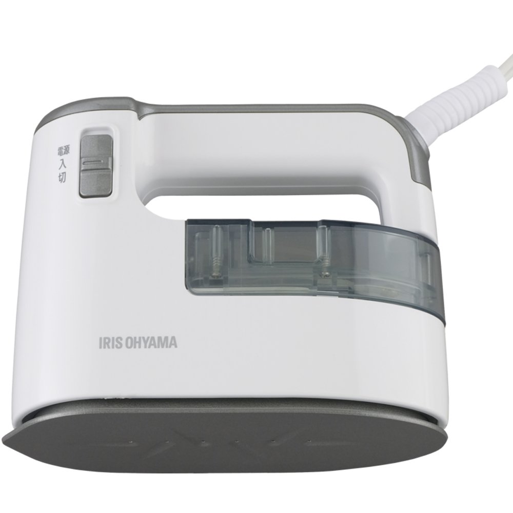 アイリスオーヤマ 衣類スチーマー スチームアイロン ハンガーにかけたまま 2WAY 3大臭カット コンパクト 軽量 ホワイトシルバー IRS-01-WS