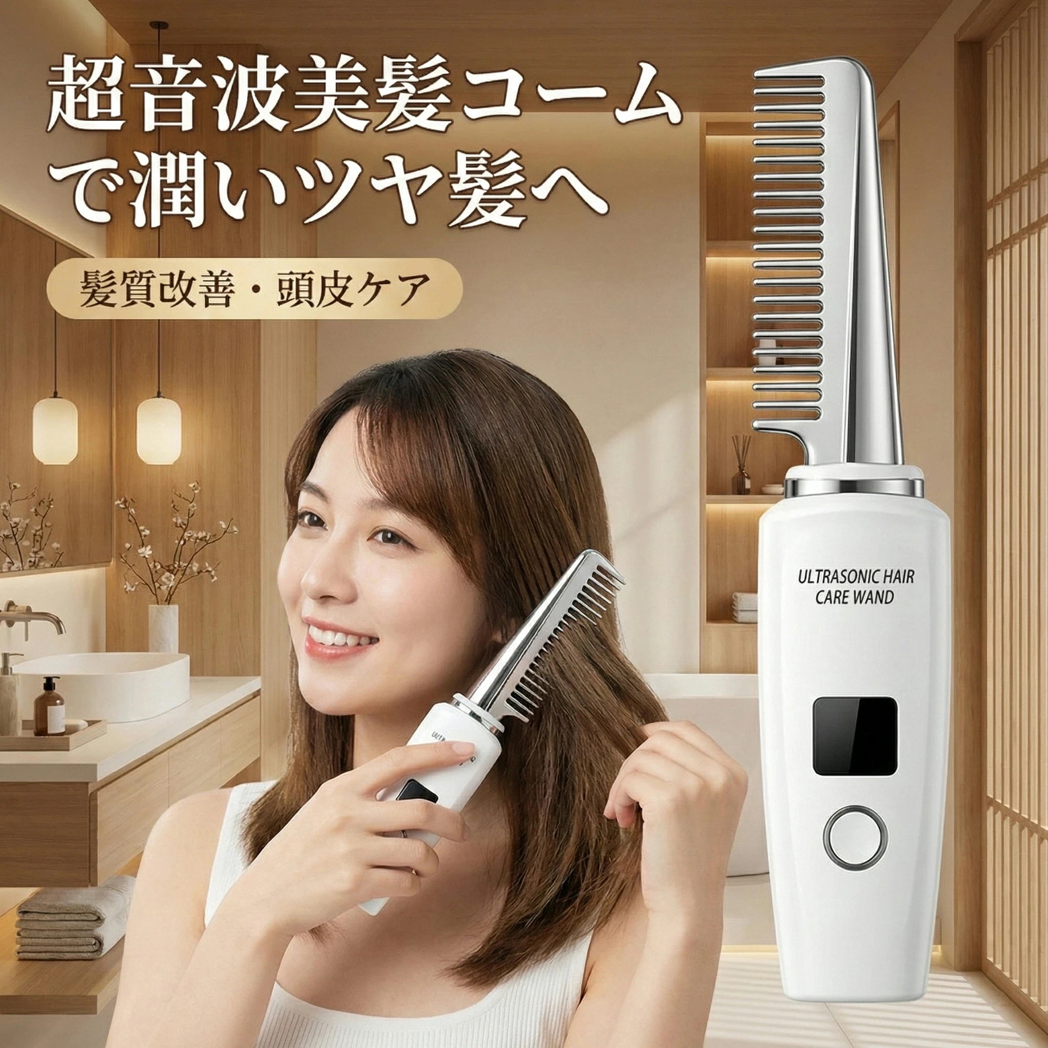 Qoo10] 超音波アイロン ブラシ コーム ウルトラ