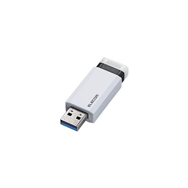 (5個セット) エレコム USBメモリー/USB3.1(Gen1)対応/ノック式/オートリターン機能付/64GB/ホワイト MF-PKU3064GWHX5