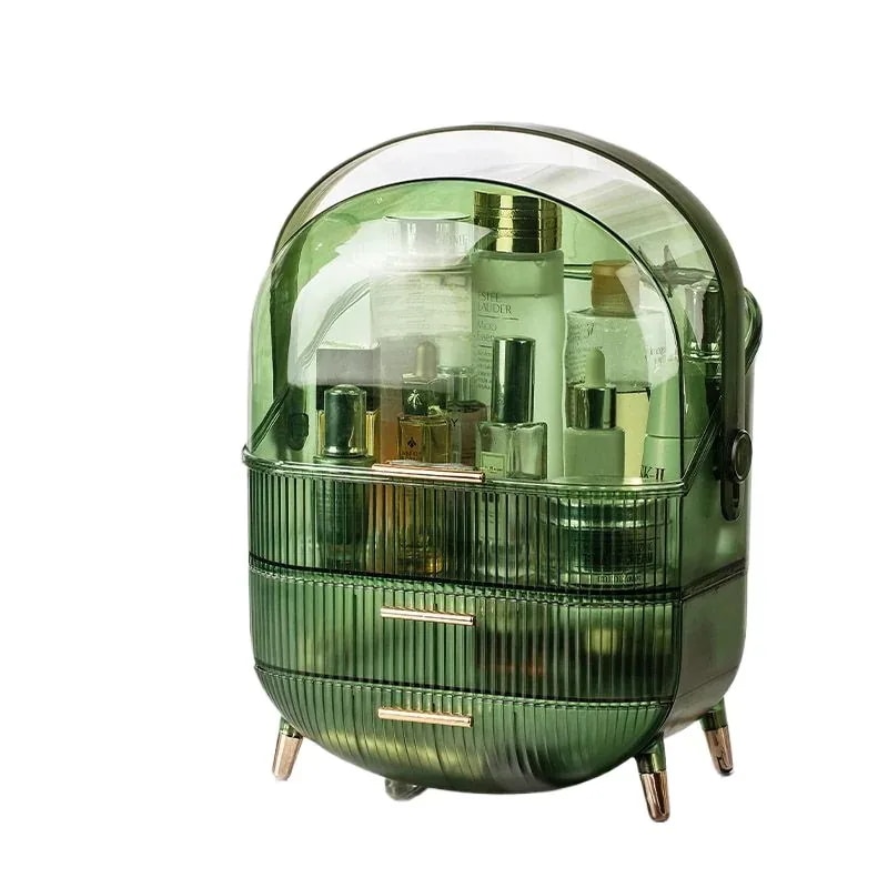 【急速出荷!】防尘 フタ付き デスクトップ きらきら光り クリア 化粧品 収納ケース ネットレッド 少女 スキンケア用品 収納ボックス1430