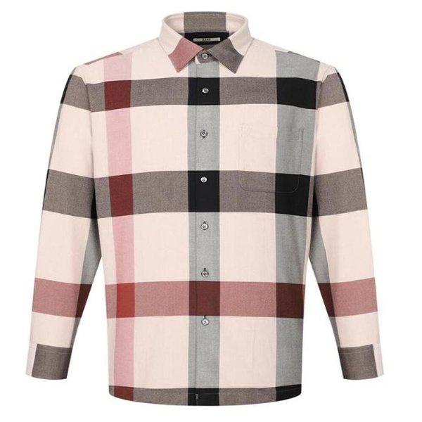 AK原州店 25FW 裏起毛 ポリ混紡 ラージチェック カジュアルシャツ レギュラーフィット