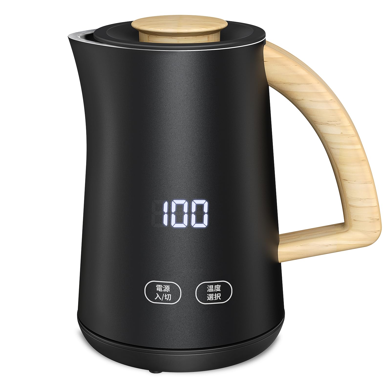 電気ケトル 電気ポット 7段階温度調節 0.8L 一人暮らし 二人暮らし デジタルディスプレイ 2時間保温 900W 二重構造 触れても熱くない 急速沸騰 空焚き防止機能 お茶 ミルク コーヒー 湯沸