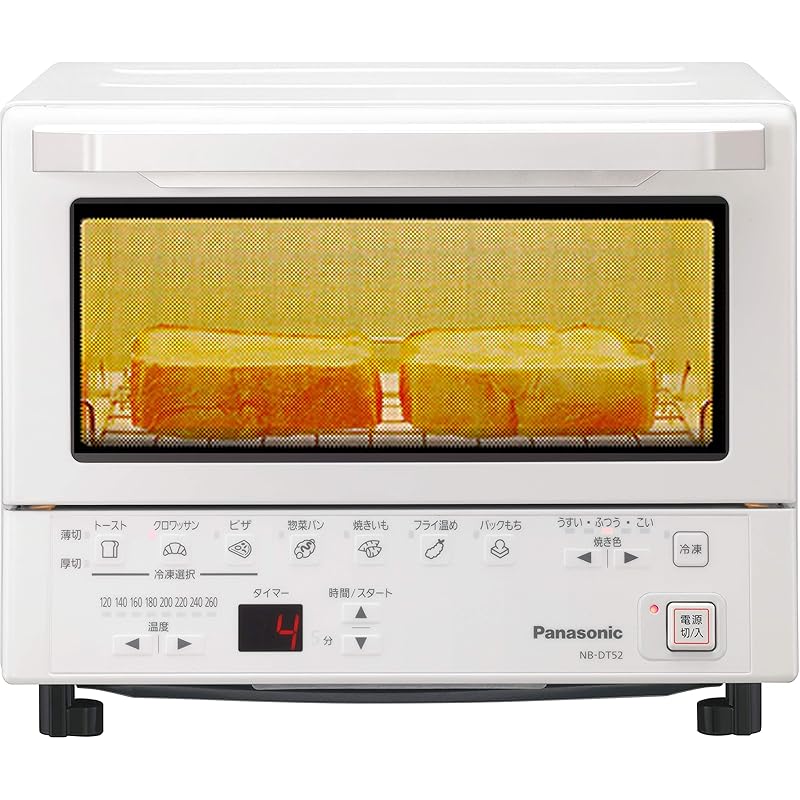 【即納】パナソニック コンパクトオーブン トースト焼き加減自動調整 8段階温度調節 ホワイト NB-DT52-W