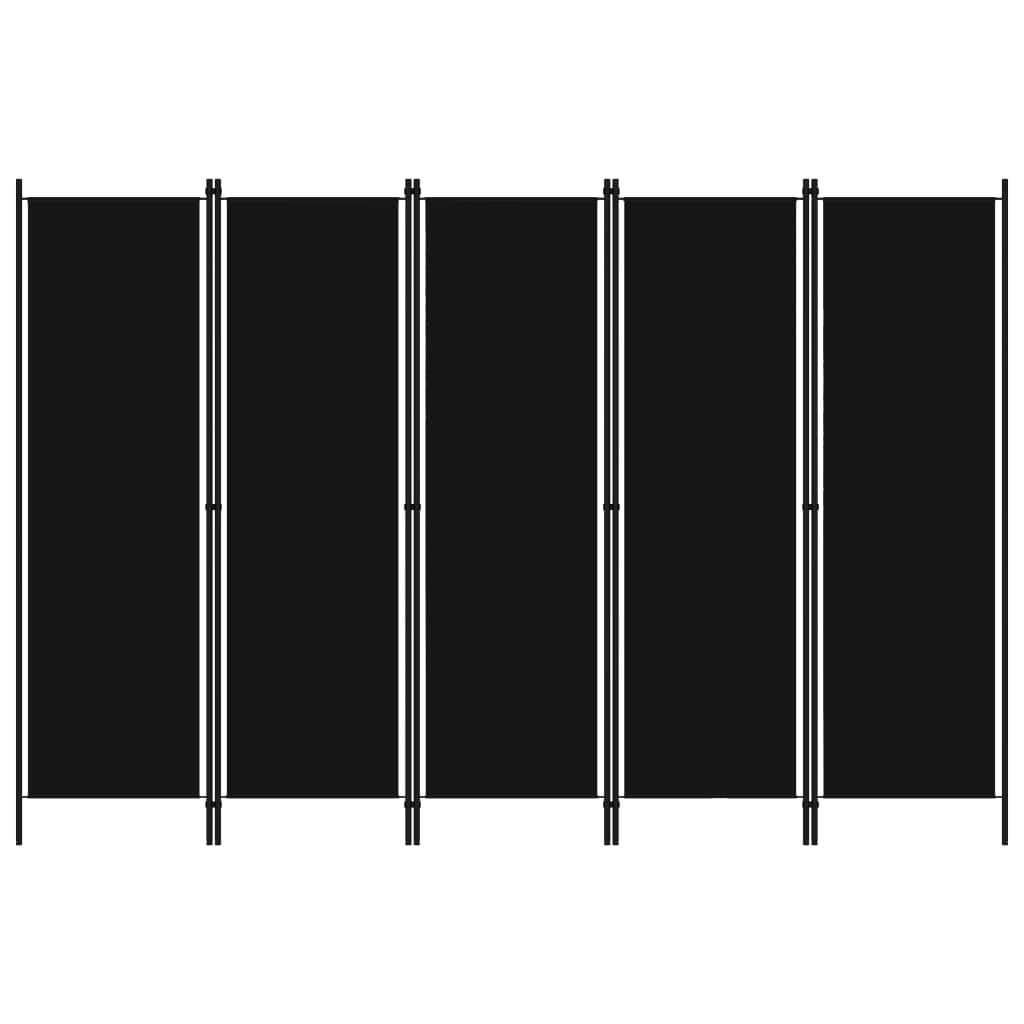 間仕切り パネル5枚 ブラック 250x180cm