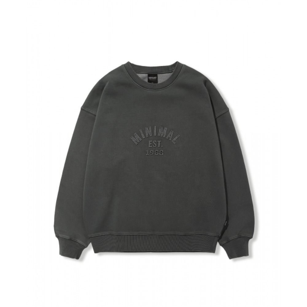 ミニマルプロジェクトアップリケアーチロゴスウェットシャツ MMT133 [ダークグレー]