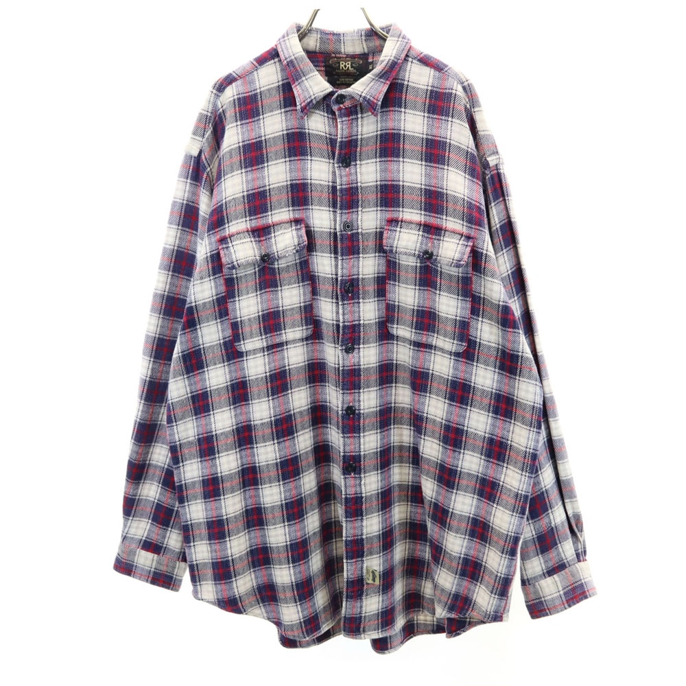 RRL 90s 初期タグ 赤3星 オールド チェック柄 長袖 ネルシャツ L