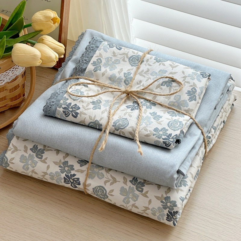 2024全綿綾織綿フレンチレース4点セット純綿田園小花小清新4点セット