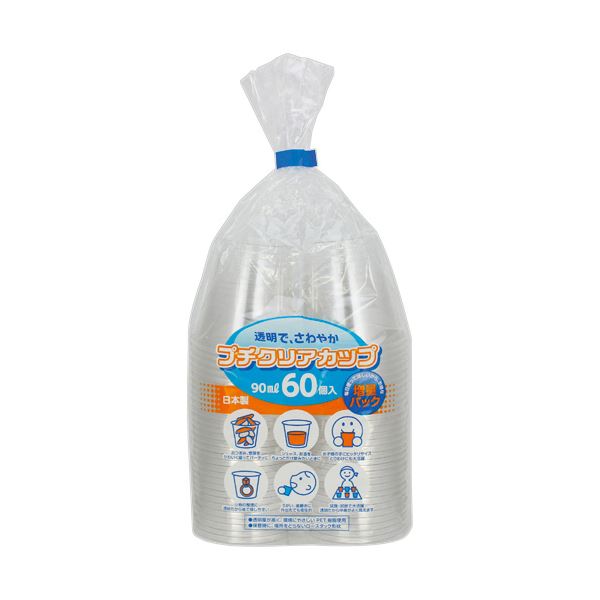 （まとめ）アートナップ プチクリアカップ 90ml（3オンス） 1パック（60個）[x10]