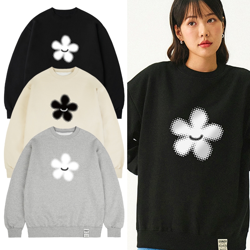 [UNISEX] Dot Silhouette Flower Man to Man_3color