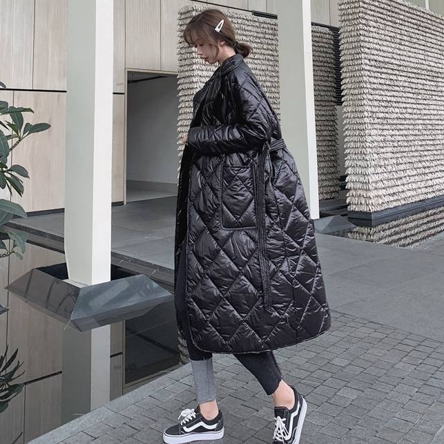 【急速出荷!】2色 ダウンコート ロングコート もこもこ アウター レディース コート きれいめ おしゃれ ジャンパー スタジアムコート 黒 白 無地 長袖 ダウン ロング丈 ミディアム丈 ウエスト