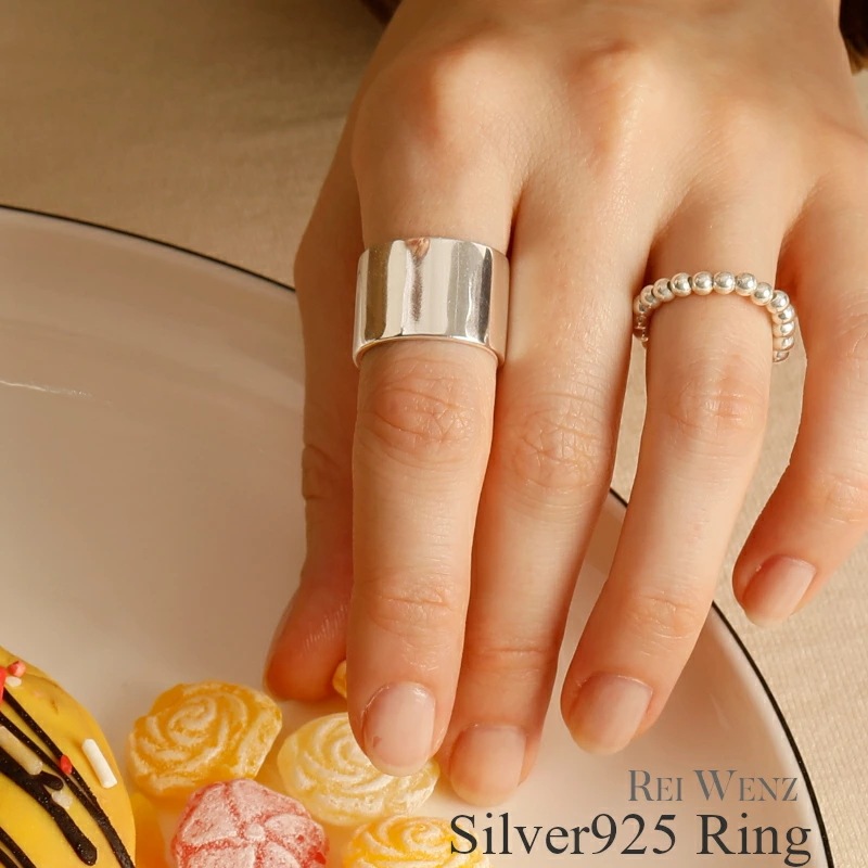 【高品質Silver925】シルバー リング 幅太 幅広 ワイド 太め 大ぶり レディース 人差指 金属アレルギー インデックスリング インスタ ゴールド おしゃれ オフィス プレゼント 人気 韓