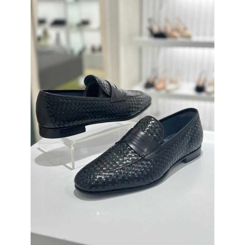 [驪州店] [] 男性スペイン輸入メッシュディテール クラシックローファーシューズ(3color)021819021 ブラック