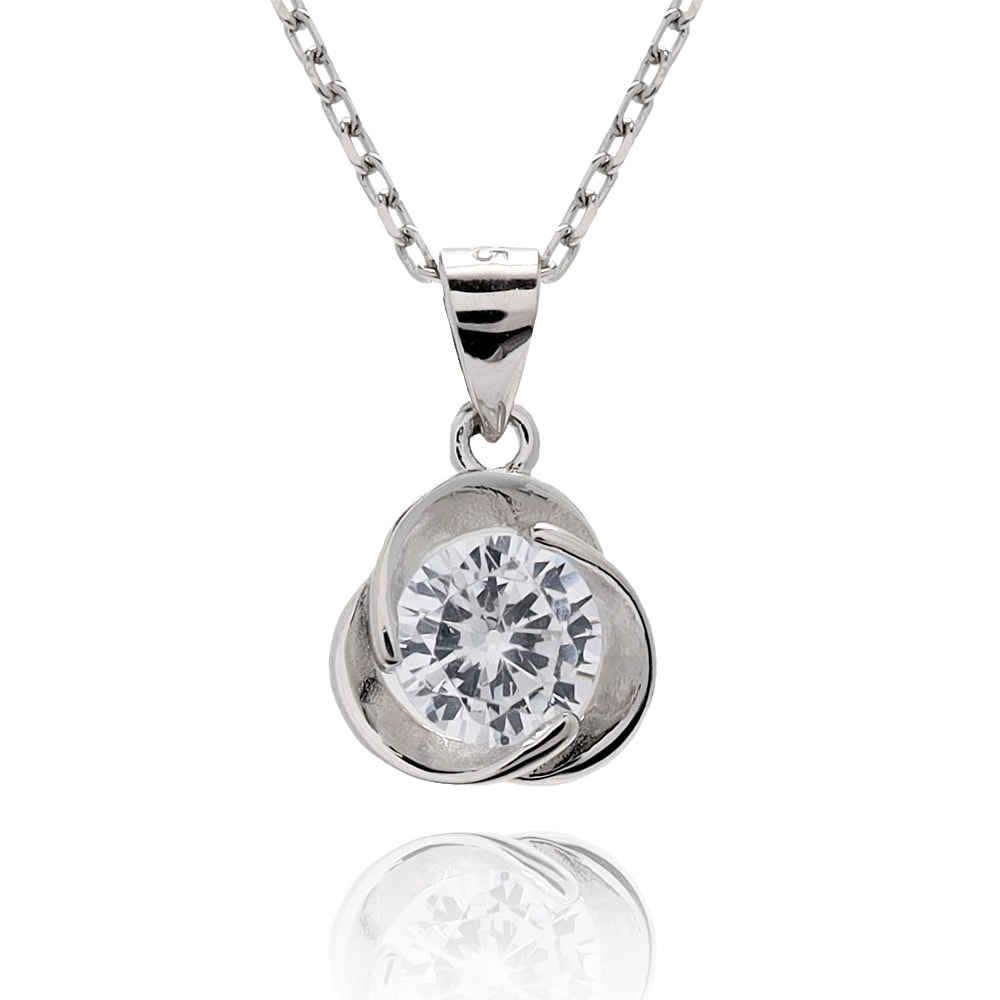 S925 薔薇 ローズ 花 ネックレス 銀 [fhns013-silver]