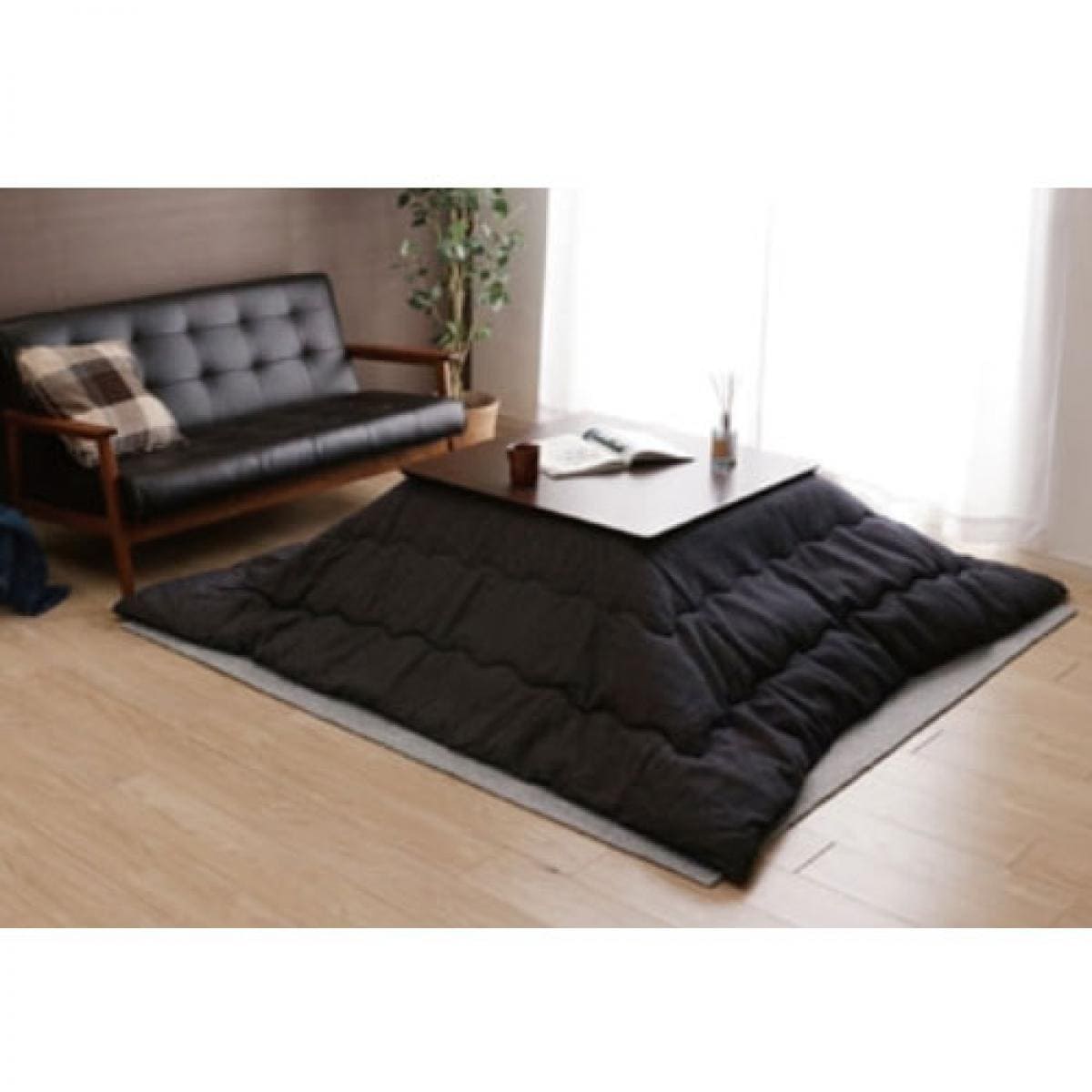 【i】【代引不可】 イケヒコ こたつ布団 ネイビー 正方形 200×200cm TWワッフル 薄掛け コタツ布団 【北海道・沖縄・離島不可】