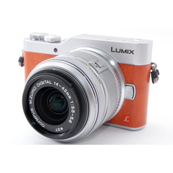 【中古】パナソニック Panasonic DC-GF9 レンズセット オレンジ 美品 4K動画記録 スマホへ転送 自分撮り 小型 microSDカードストラップ付き