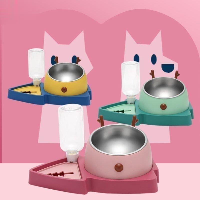給餌器 給水器 早食い防止 食事台 1台3役 犬 猫 エサ入れ 餌 ペット食器 皿 お皿 自動給水 ダイエット ペットグッズ ドッグフード