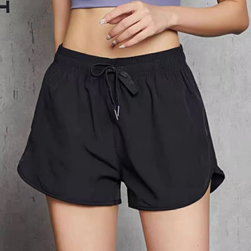 レディース スポーツ ショーツ速乾性露出防止ゆったりフィットプラスサイズカジュアルヨガパンツランニング通気性フィットネスパンツハイウエスト夏