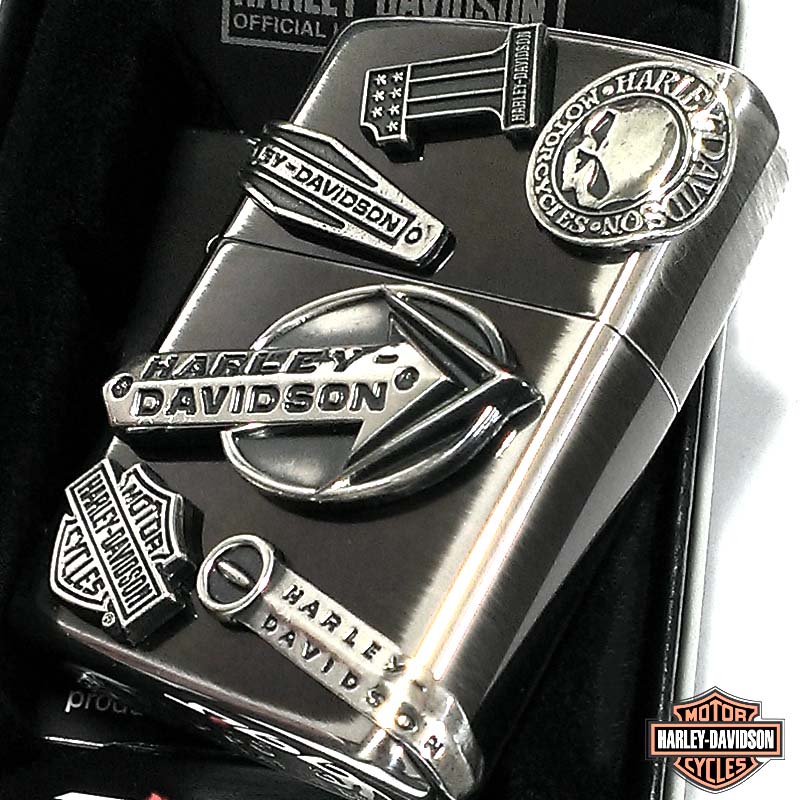 ZIPPO ライター ハーレーダビッドソン アンティークシルバー ジッポ ユーズド 国内限定モデル 両面加工 銀 メタル かっこいい おしゃれ メンズ ギフト プレゼント