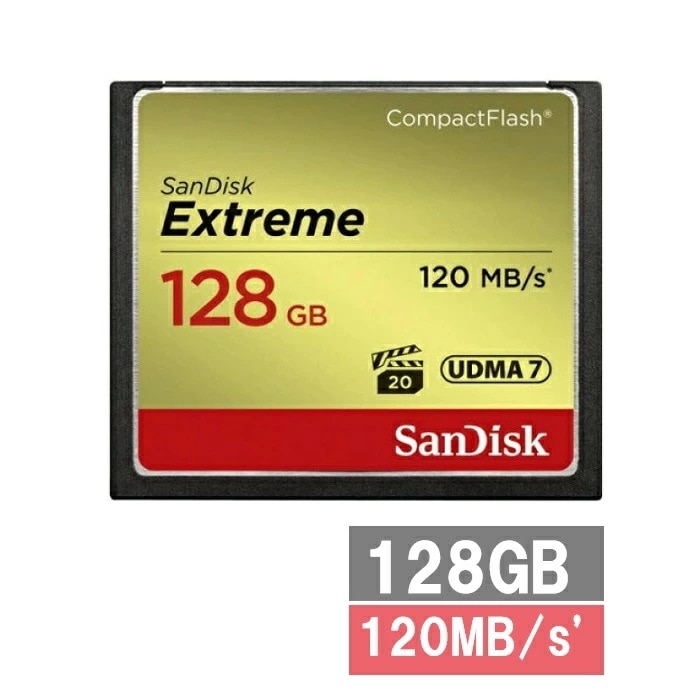 サンディスク CFカード コンパクトフラッシュカード SDCFXSB-128G-G46 Extreme 128GB UDMA7 Sandisk カメラ ビデオカメラ デジタル一眼レフカメラ 並