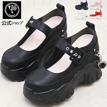 ヨースケ 厚底スニーカー レディース ワンストラップスニーカー 厚底パンプス 歩きやすい 約7cm 厚底フラットソール 靴 公式SHOP特典キズ補修液付