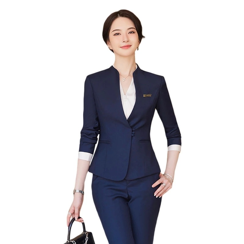 職業 スーツ レディース 秋用 セットアップ 前台 美容院 ホテル 珠宝店 2993
