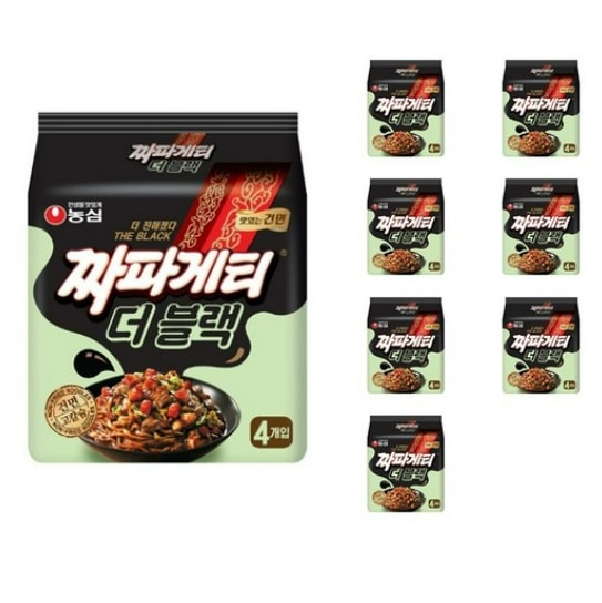 人気 新商品 チャパゲティ ザブラック 4袋×8個 計32袋 / 高級な韓国ラーメン / 농심 짜파게티 블랙 4봉지 X 8개