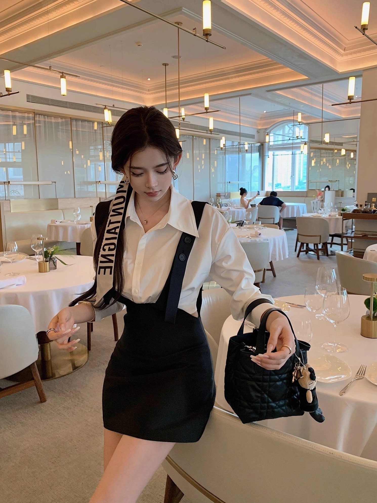 フレンチボタンワンピースセットアップ