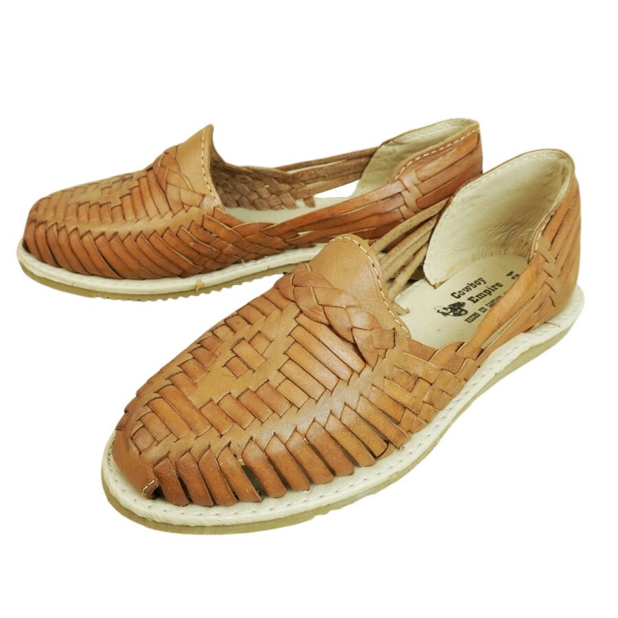 MADE IN MEXICO HUARACHE SHOESメイド イン メキシコ ワラチシューズレディース サンダル レザーサンダルBEIGE BROWN(ベージュブラ
