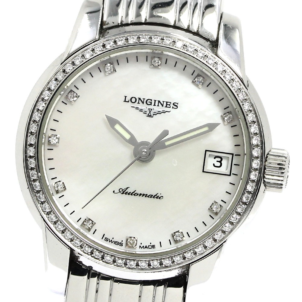 ロンジン LONGINES L2.263.0 サンティミエ ダイヤベゼル 自動巻き レディース 良品 _762321【中古】 123,400円