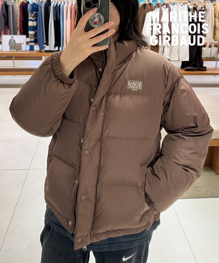 Qoo10 マリテフランソワジルボー ロゴ ダックダウン パファー 無地 ミド