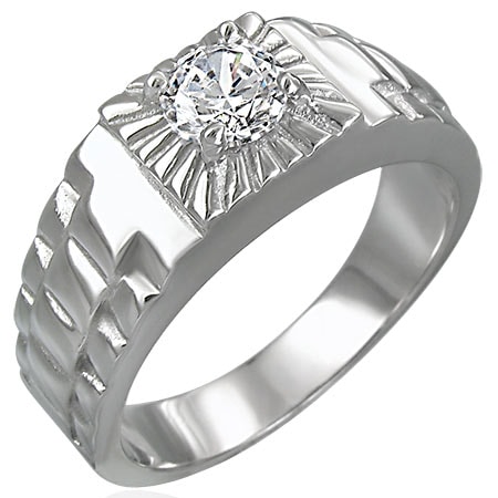 ジュエルゴーナルステンレスリング（TRM004）指輪 17号 印台型 時計のバンド 綺麗 大人 男女兼用 サージカルステンレス316L 男性 女性 プレゼント アクセサリー r1013xxxxxxxx