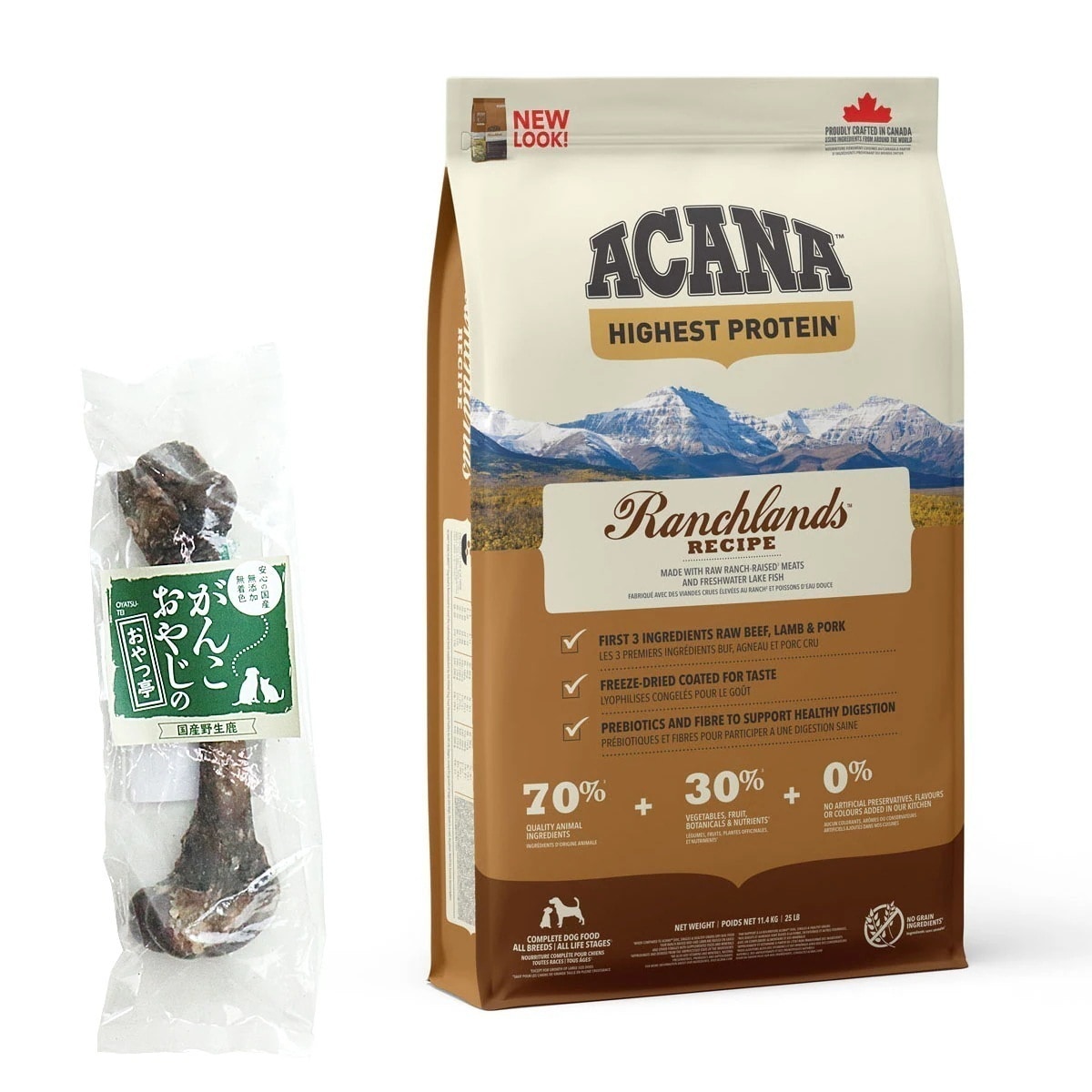 ハイエストプロテイン ランチランド ドッグレシピ 11.4kg ドッグフード【国産鹿レッグボーン 1本Mサイズ付き】