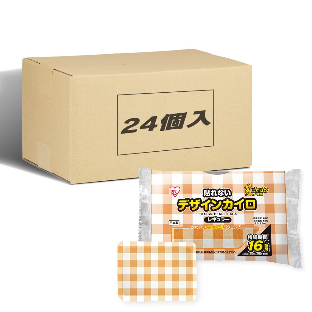 アイリスオーヤマ(IRIS OHYAMA) 【24個セット】 ぽかぽか家族 デザインカイロ 貼れないレギュラー10個入 チェック