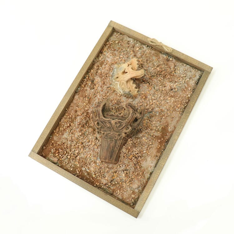 縄文発掘レリーフ 火焔土器 縄文 小池ろうそく店 JOMON 縄文グッズ 手作り陶芸品 ミニチュア レプリカ