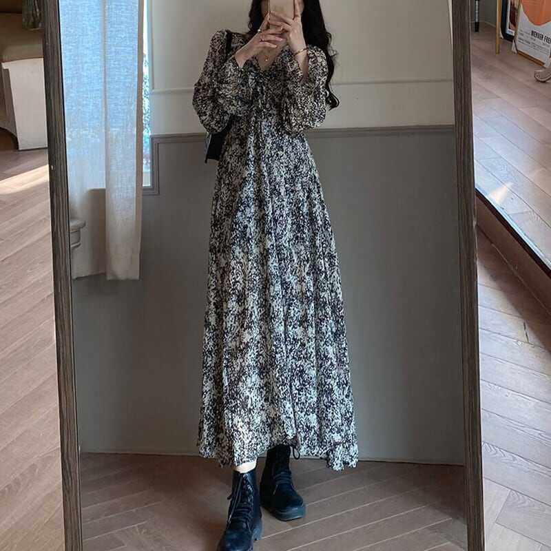 ドレス おすすめ おしゃれ お洒落 激安 安い プチプラ パーティードレス お呼ばれ ドレス フォーマル ドレス ロングドレス カジュアル ドレス パフスリーブ ドレス 長袖 Vネック ld