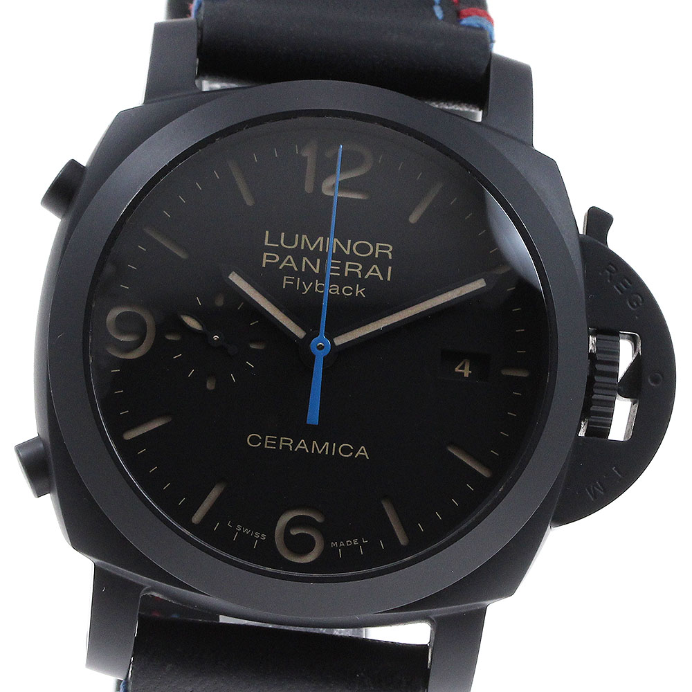 パネライ PANERAI PAM00580 ルミノール 1950 クロノ フライバック チェラミカ デイト 自動巻き メンズ 極美品 _832327【中古】