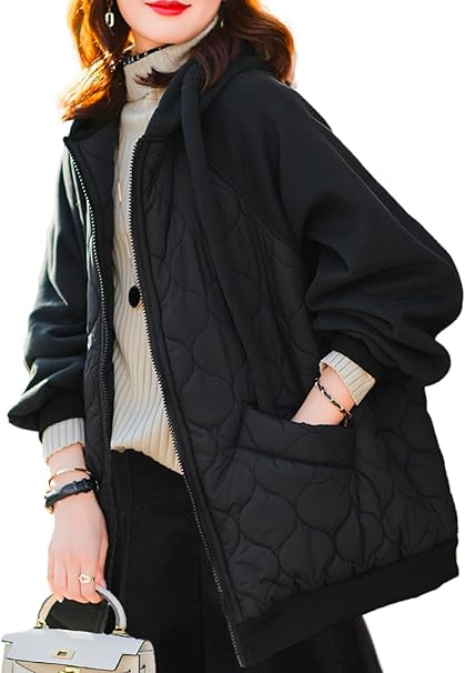 [ビーエヌワン セレクト] パーカー レディース キルティング ジャケット 秋 冬 ジップアップ 切り替え 4カラー 4サイズ BN171