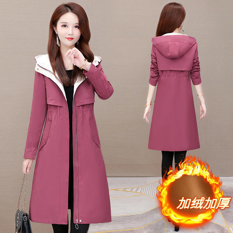 2025 秋と冬の新韓国スタイルパイ克服女性のミッドレングスのコットンコートウエスト痩身フード付きコットンコートジャケット女性のトレンディなイン