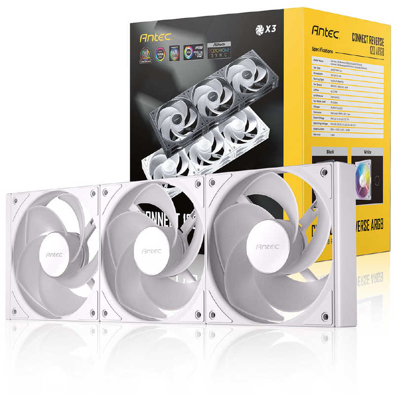 ANTEC　ケースファン リバースタイプ C120R ARGB White-3PK　C120R ARGB White_3PK