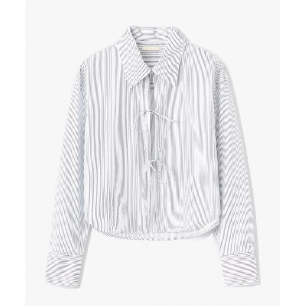 SUARE レディース (レディース) フロントリボンストラップシャツホワイト