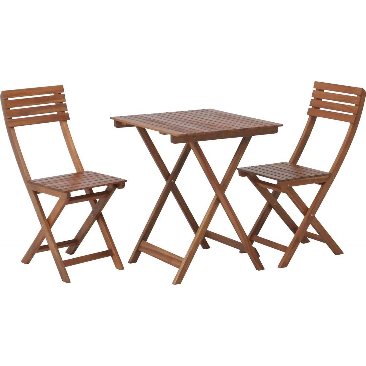【I】不二貿易 ガーデン 3点セット 79444 2人用 ガーデンテーブルセット テーブル 1台 椅子 チェア 2脚 ブラウン 屋外