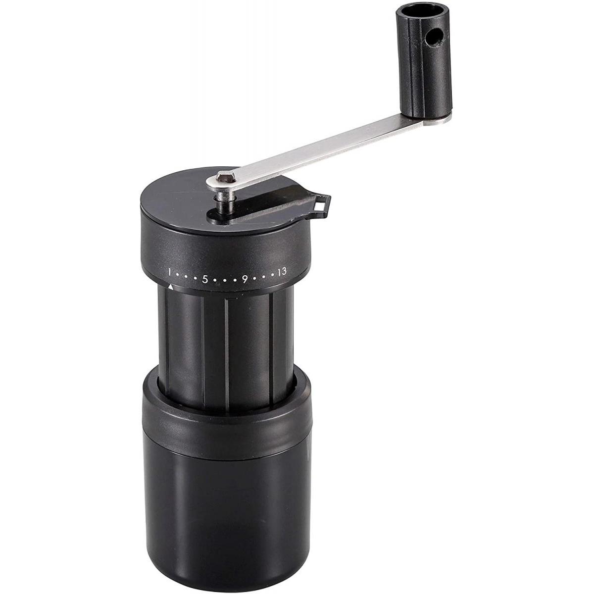 コーヒーミル 手挽き ポータブル コーヒーミル 粗さ13段階調節可能 収納ケース付き ブラック UW-3540