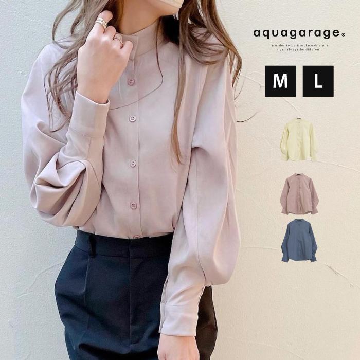 【迅速出荷】販売最低価 ! ボリューム袖ピーチスキンブラウス レディース 春 秋 冬 M L 長袖