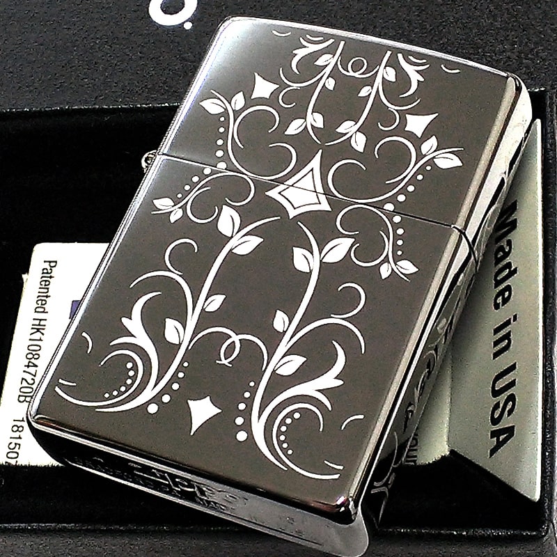ZIPPO ライターアラベスク ブラックアイス 5面レーザー彫刻 ジッポ 唐草 かっこいい 美しい おしゃれ 黒 メンズ プレゼント レディース ギフト 5,395円