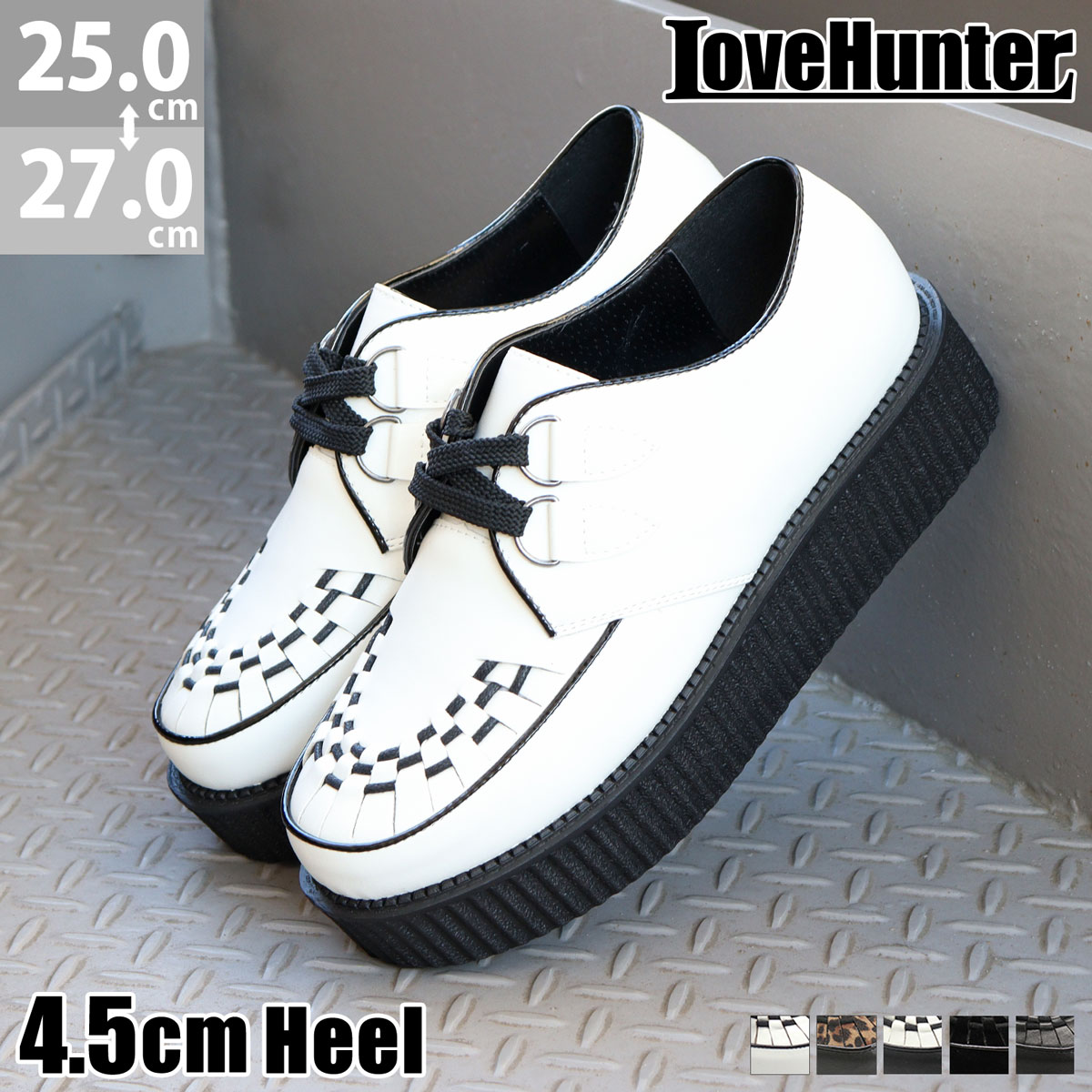 メンズ ラバーソール 厚底 4.5cmソール シューズ メンズ 合皮 ビジュアル V系 パンク ロック