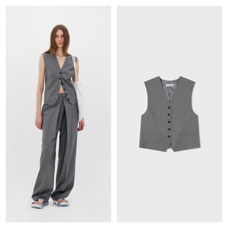 【LOW CLASSIC】 V-NECK VEST : GREY