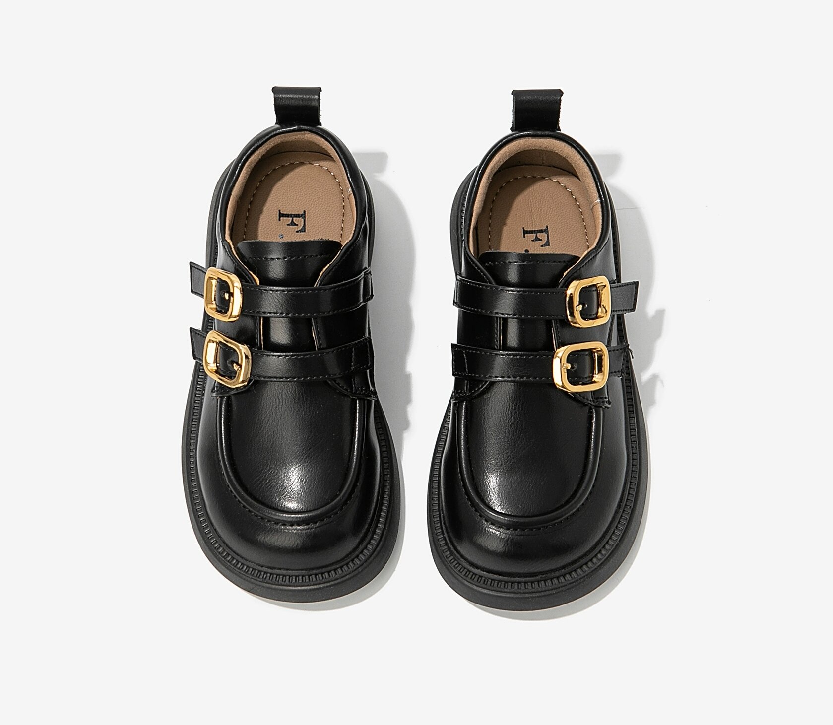 FVM 女の子靴子供プリンセス小さな革靴 2024 新しい秋冬英国黒ローファー